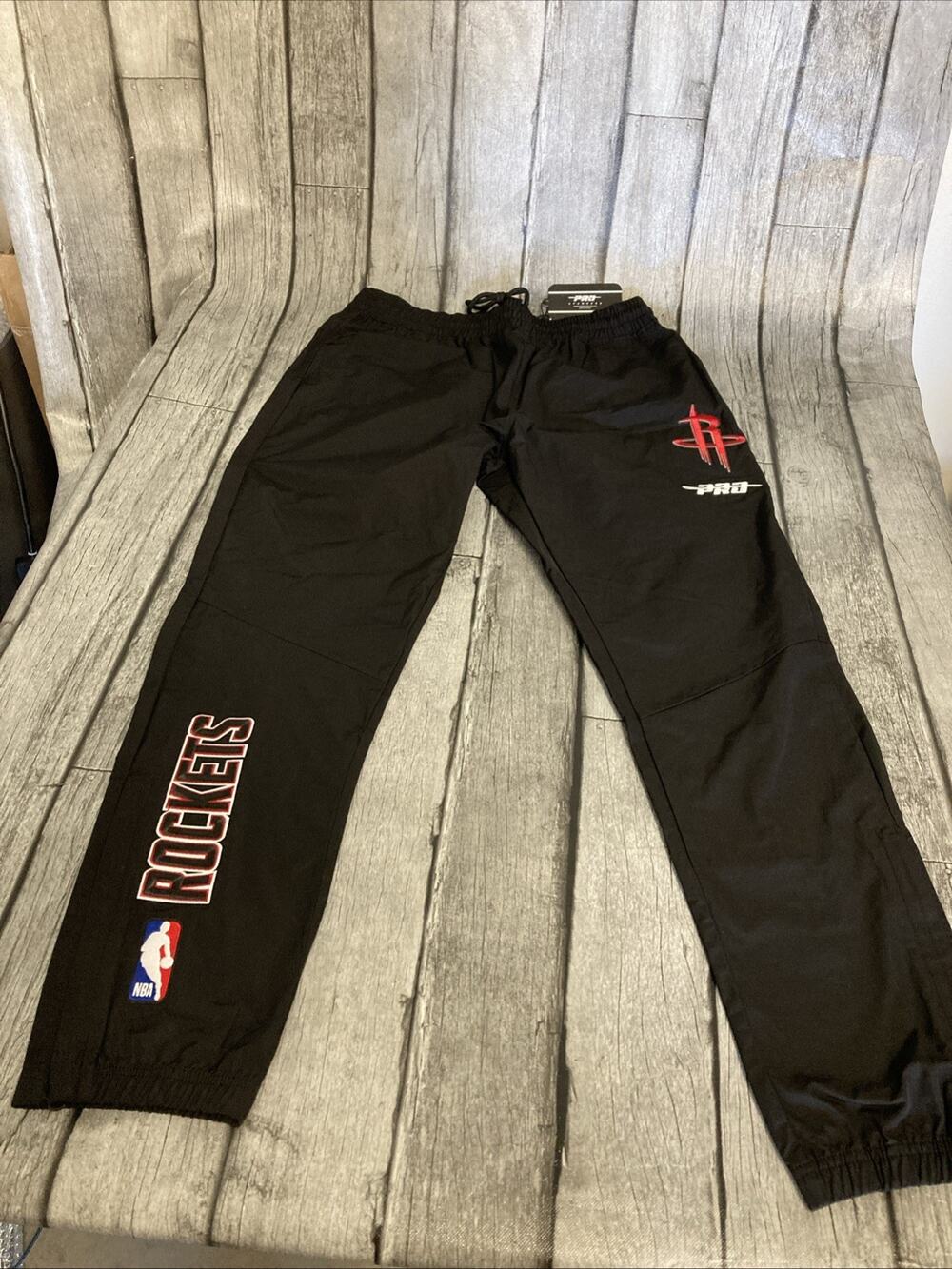 NWT Men’s Pro Standard Houston Rockets Windbreaker Pants Black Large W Patches